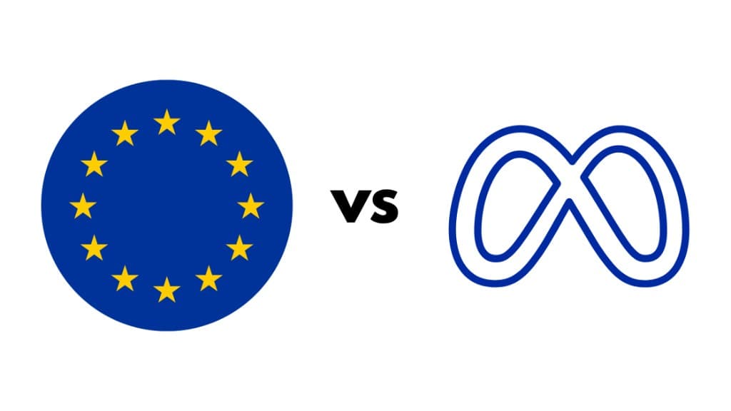 European Union flag emblem versus Meta logo